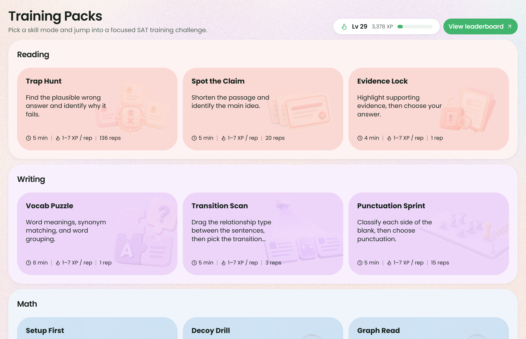 Training packs