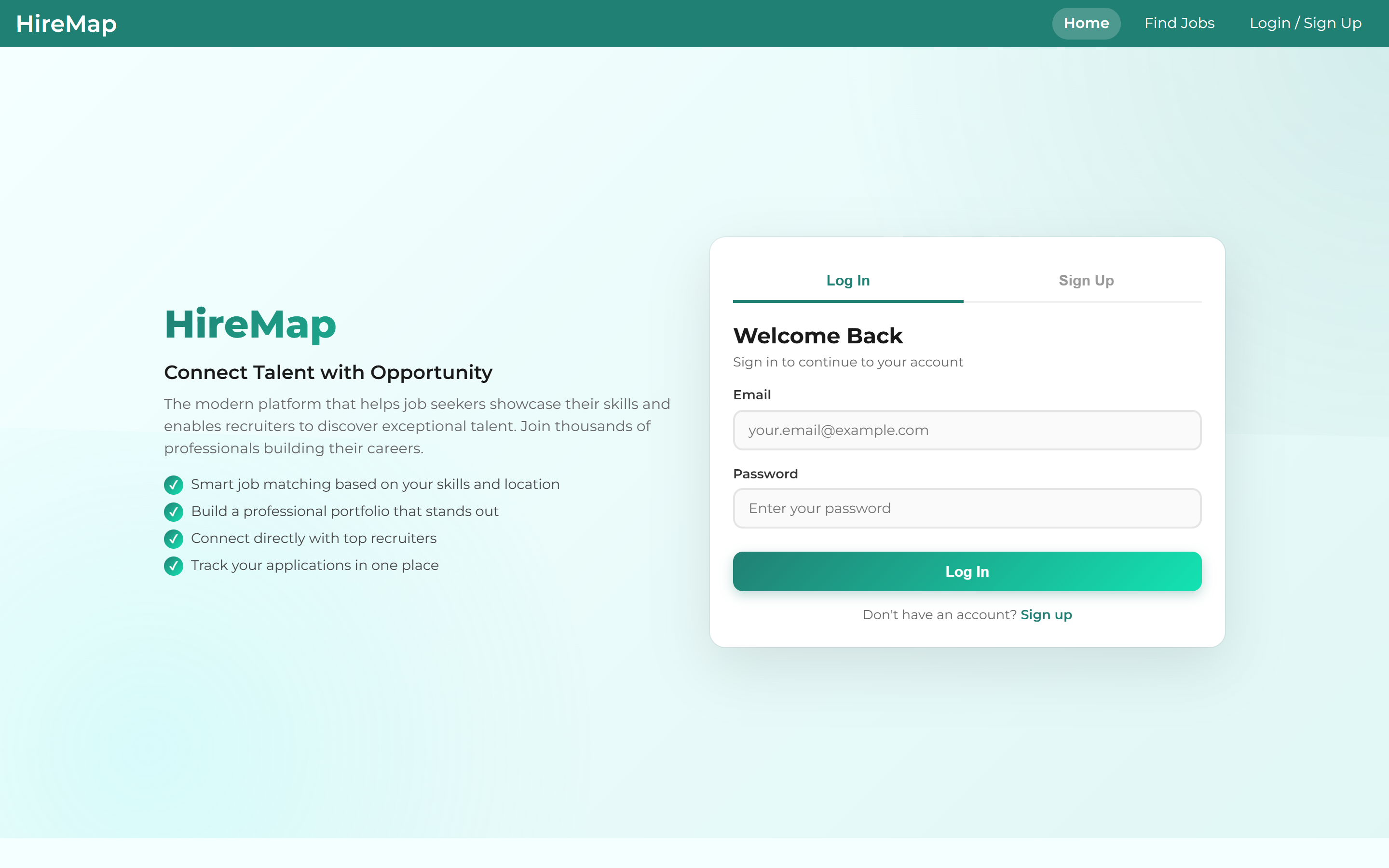 Two-sided recruitment platform for job seekers and recruiters